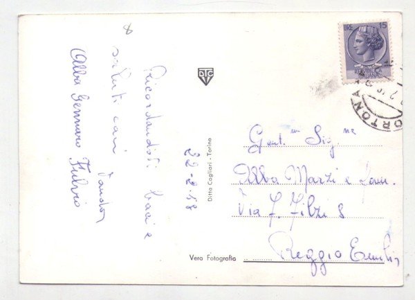 Cartolina/postcard Tortona (Alessandria) Corso Montebello. 1958