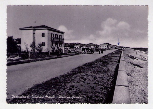 Cartolina/postcard Fontespina di Civitanova Marche (Macerata) Pensione Svizzera. 1956