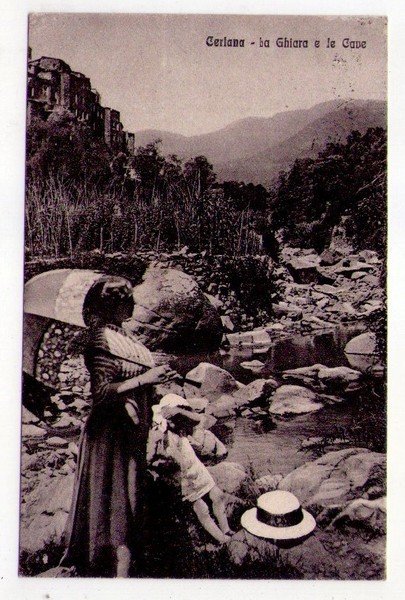 Cartolina/postcard Ceriana (Imperia) - La Ghiara e le Cave. 1928