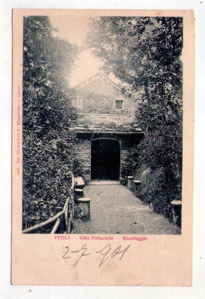 Cartolina/postcard Pegli (Genova) - Villa Pallavicini - Romitaggio. 1901