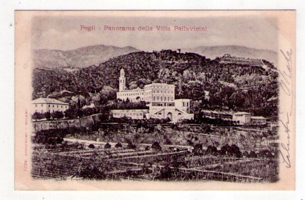 Cartolina/postcard Pegli (Genova). Panorama della Villa Pallavicini. 1901
