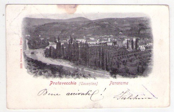 Cartolina/postcard Pratovecchio (Casentino - Arezzo). Panorama. 1905