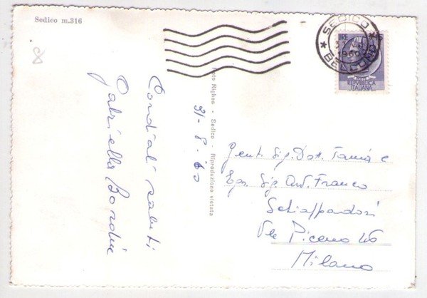 Cartolina/postcard Sedico (Belluno) 1960