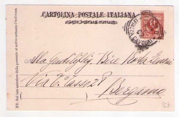 Cartolina/postcard Lago di Como - Strada di montagna. 1902 ca.