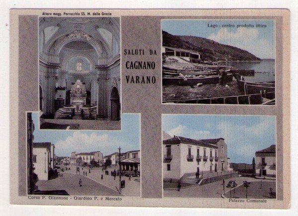 Cartolina/postcard Saluti da Cagnano Varano (Foggia) 1954