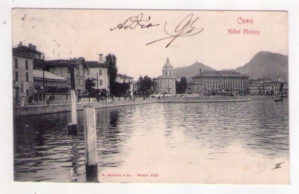 Cartolina/postcard COMO - Hotel Plinius. 1902
