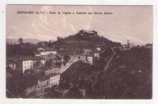Cartolina/postcard Bergamo Alta - Colle S. Vigilio e Castello dal …
