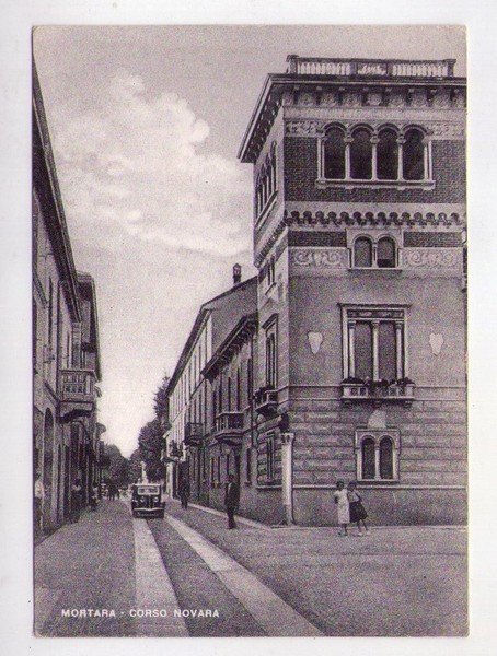 Cartolina/postcard Mortara (Pavia) Corso Novara. 1952