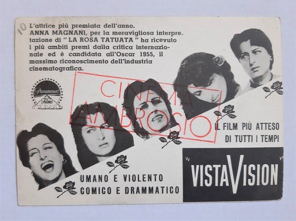 Cartolina Anna Magnani e Burt Lancaster in LA ROSA TATUATA …