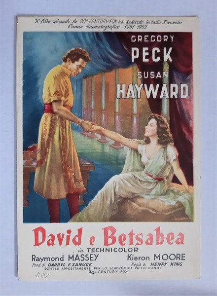 Cartolina David e Betsabea (Gregory Peck, Susan Hayward) 1951