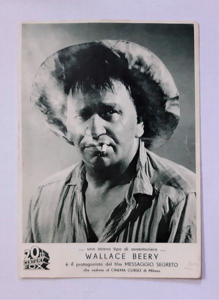 Cartolina MESSAGGIO SEGRETO con Wallace Beery. 1936