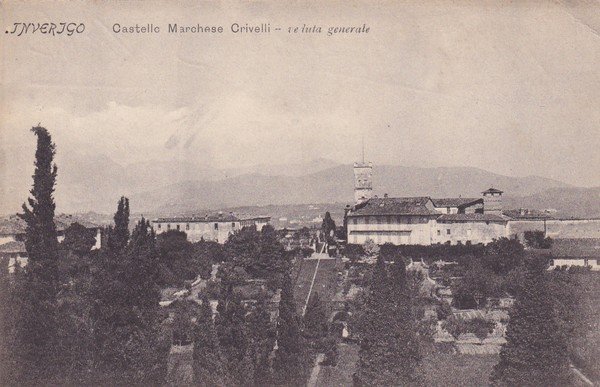 Cartolina Inverigo (Como) - Castello Marchese Crivelli, veduta generale.