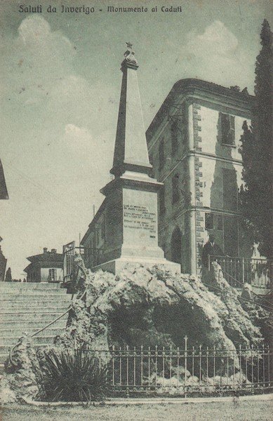 Cartolina Saluti da Inverigo (Como) - Monumento ai Caduti.