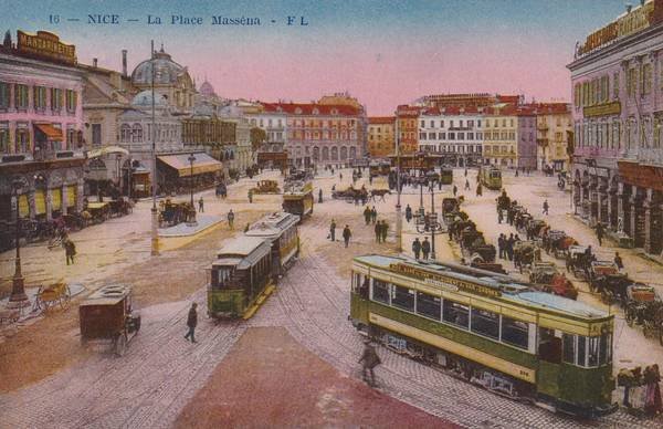 Cartolina NICE (Nizza) - La Place Masséna (tram)