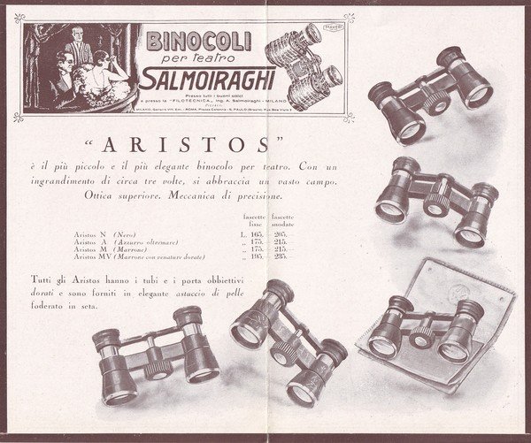Brochure "Binocoli da teatro SALMOIRAGHI - Milano"