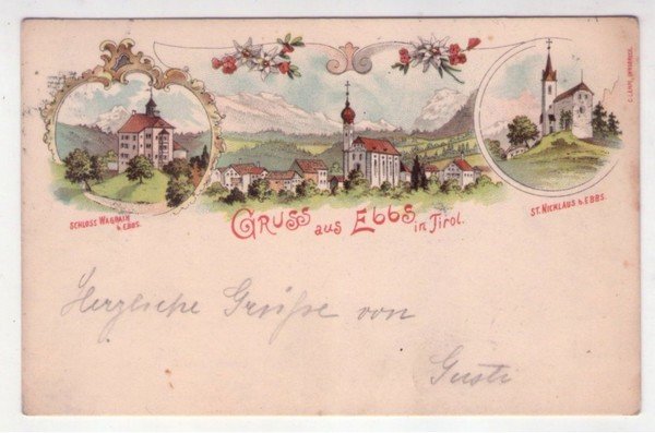 Cartolina/postcard Gruss aus Ebbs in Tirol. 1899