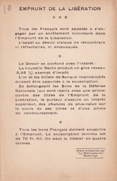 Cartolina Emprunt de la liberation - General Gouraud. Bataille de …