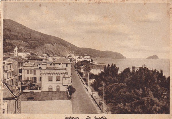 Cartolina Spotorno (Savona) - Via Aurelia. Anni '50