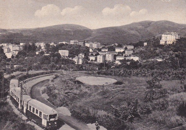 Cartolina FIUGGI FONTE (Frosinone) - Panorama. 1961 (treno)