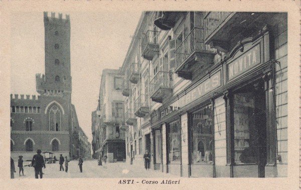 Cartolina ASTI - Corso Alfieri.