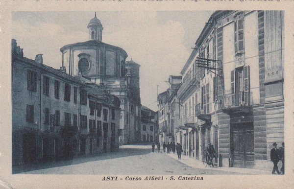 Cartolina ASTI - Corso Alfieri - S. Caterina