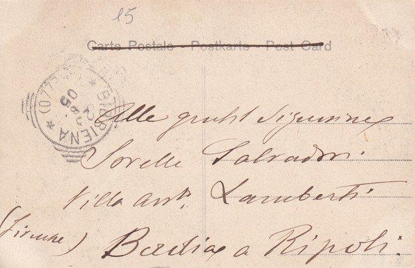 Cartolina Badia Prataglia (Casentino) - Cascata dell'Archiano. 1905
