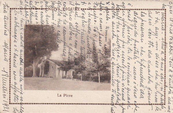 Cartolina Novi Ligure (Alessandria) - La Pieve. 1921