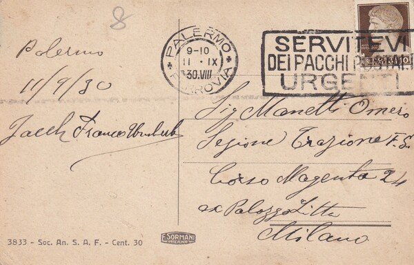 Cartolina/postcard Palermo - viale Libertà. 1930