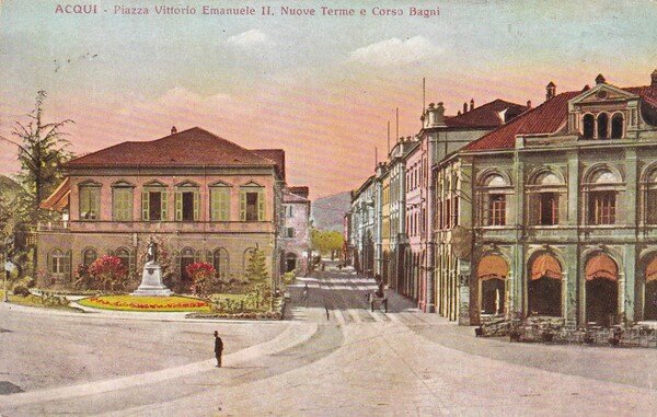 Cartolina/postcard Acqui (Alessandra) - Piazza Vittorio Emanuele II. Nuove Terme …