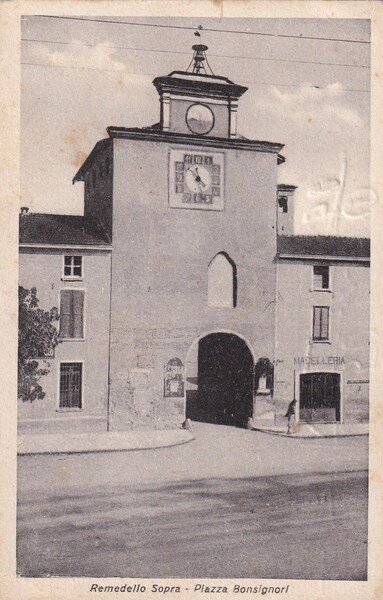 Cartolina Remedello Sopra - Piazza Bonsignori.