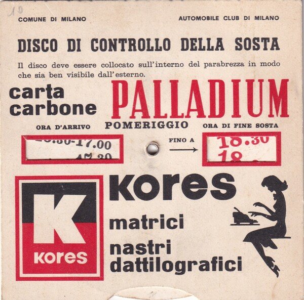 Disco di controllo della sosta KORES - Carta carbone Palladium; …