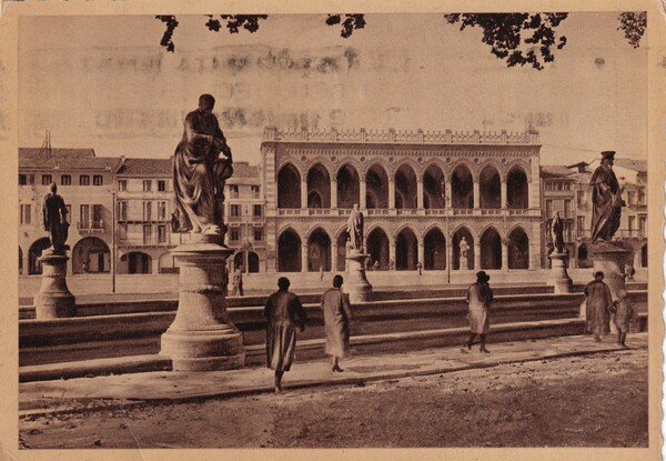 Cartolina Padova - Piazza Vittorio Emanuele II e Loggia Amulea. …