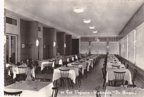 Cartolina Tor Vajanica (Torvaianica) - Ristorante "Da Biagio". 1960