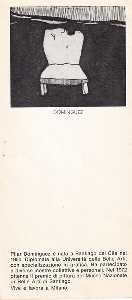 Invito mostra 1976 Pilar Dominguez, Fernando Garcia. Galleria Il magazzino …