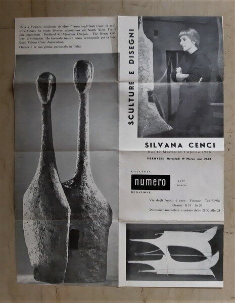 Brochure mostra 195 SILVANA CENCI Sculture e disegni. Galleria NUMERO …