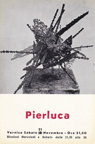 Invito mostra 248 PIERLUCA. Galleria NUMERO (Firenze). 1959 + Cartolina