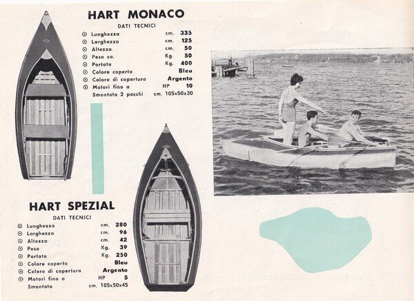 Brochure Barche smontabili HART. De Marchi Imbarcazioni - Milano.