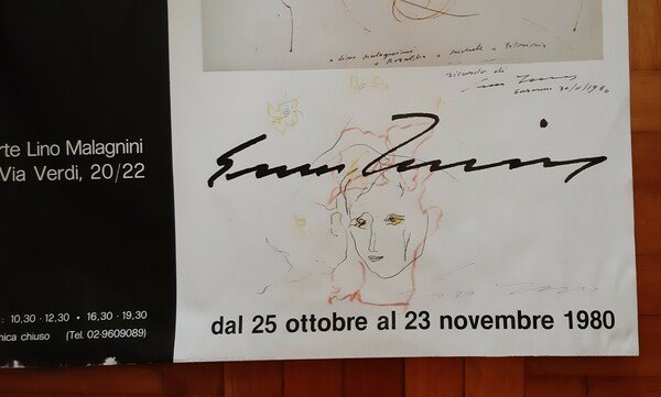 Manifesto con dedica e disegno firmato ERNESTO TRECCANI - Centro …