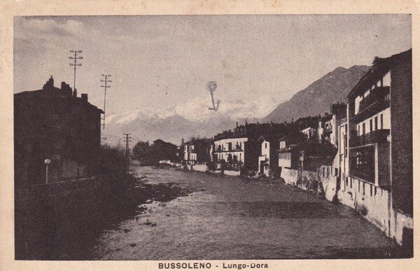 Cartolina Bussoleno (Torino) - Lungo Dora. 1940