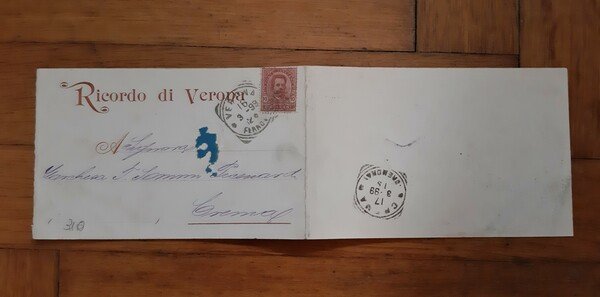 Cartolina tre facciate "Ricordo di Verona" - Panorama di Verona …