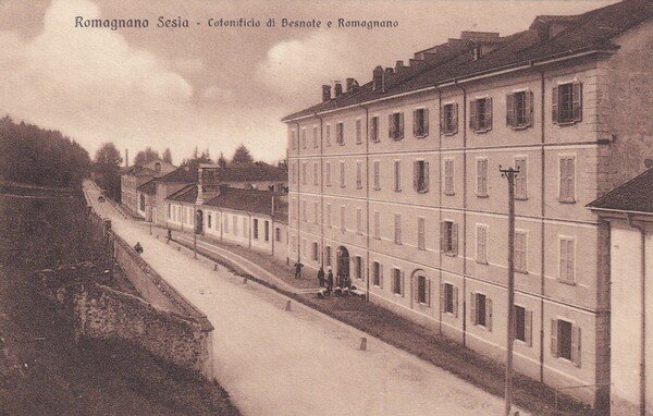 Cartolina Romagnano Sesia (Novara) - Cotonificio di Besnate e Romagnano.