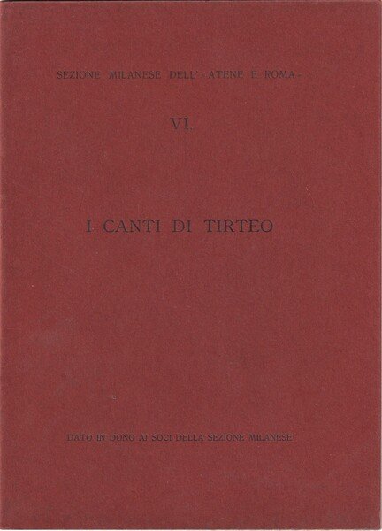 I Canti di Tirteo.