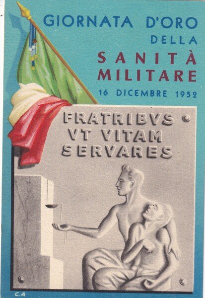 Cartolina Giornata d'Oro della Sanità Militare 16 dicembre 1952