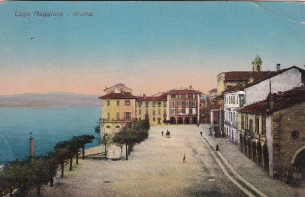 Cartolina Lago Maggiore - Arona (Novara). 1912