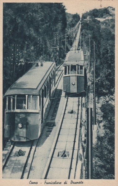 Cartolina COMO - Funicolare di Brunate. 1950