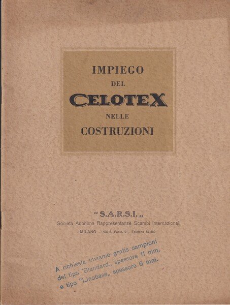 Volume "Impiego del CELOTEX nelle costruzioni" S.A.R.S.I. - The Celotex …