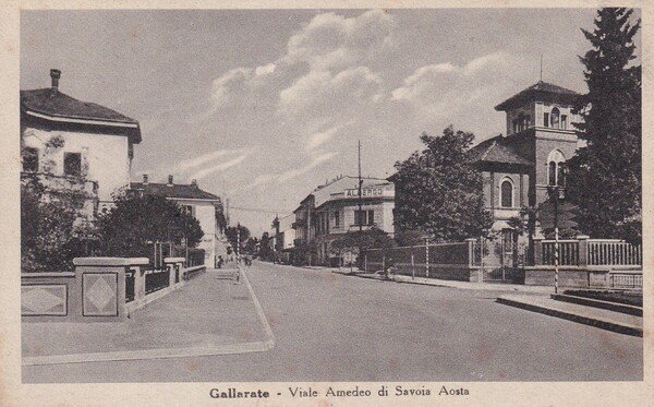 Cartolina Gallarate (Varese) - Viale Amedeo di Savoia Aosta.