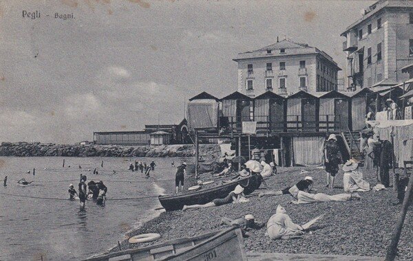 Cartolina PEGLI (Genova) - Bagni. 1924