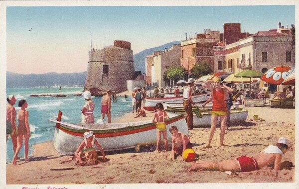 Cartolina Alassio (Savona) - Spiaggia.