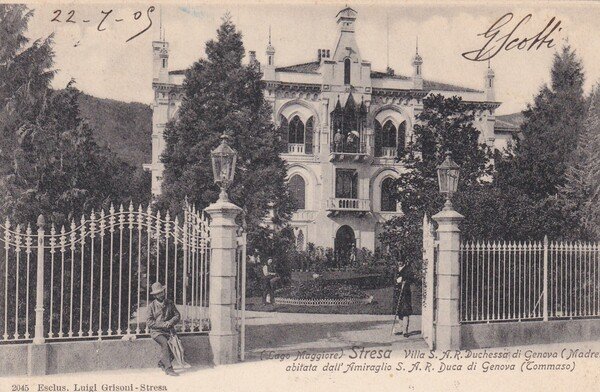 Cartolina (Lago Maggiore) STRESA. Villa S.A.R. Duchessa di Genova abitata …